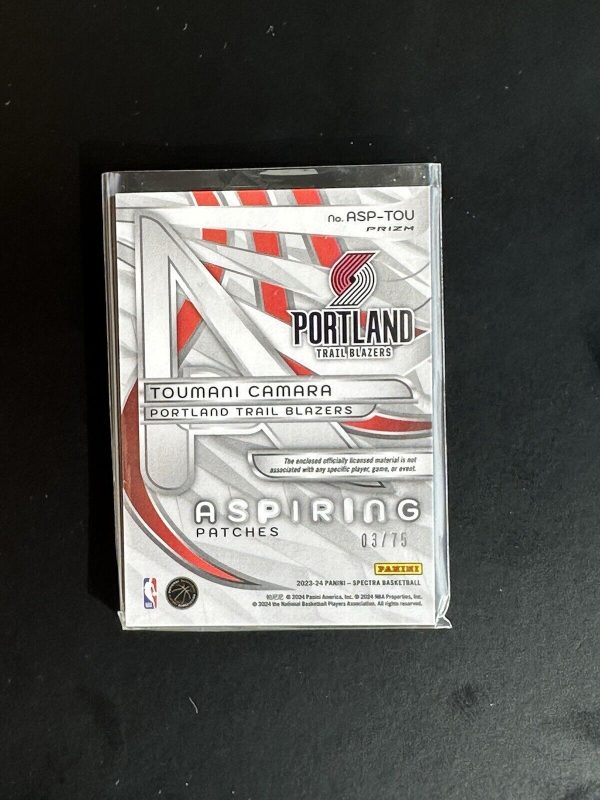 TOUMANI CAMARA 2023-24 SPECTRA ASPIRING ROOKIE PATCH INTERSTELLAR /75 Q3197 - Image 2