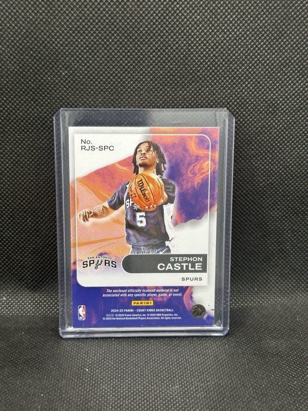 2024-25 Court Kings Rookie Swatches Stephon Castle Spurs RC Rookie 3-Color Patch - Image 2