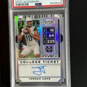 2020  Jordan Love RC Contenders Optic SILVER PSA 9 On Card Autographed GREEN BAY