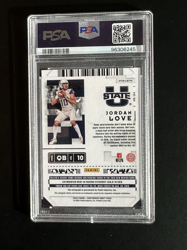 2020  Jordan Love RC Contenders Optic SILVER PSA 9 On Card Autographed GREEN BAY - Image 2