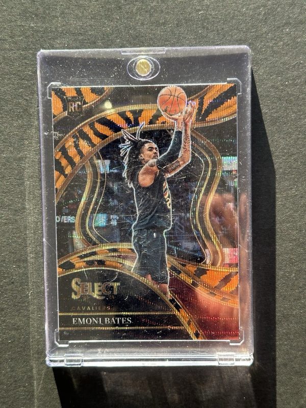 2023-24 PANINI SELECT EMONI BATES ROOKIE CARD RC TIGER STRIPE COURTSIDE PRIZM