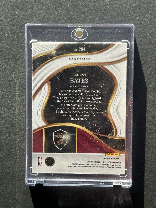 2023-24 PANINI SELECT EMONI BATES ROOKIE CARD RC TIGER STRIPE COURTSIDE PRIZM - Image 2