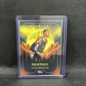 2024 Topps Victor Wembanyama Midnight Nightball Yellow /75 RC