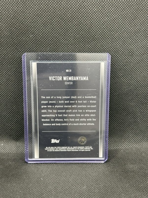2024 Topps Victor Wembanyama Midnight Nightball Yellow /75 RC - Image 2