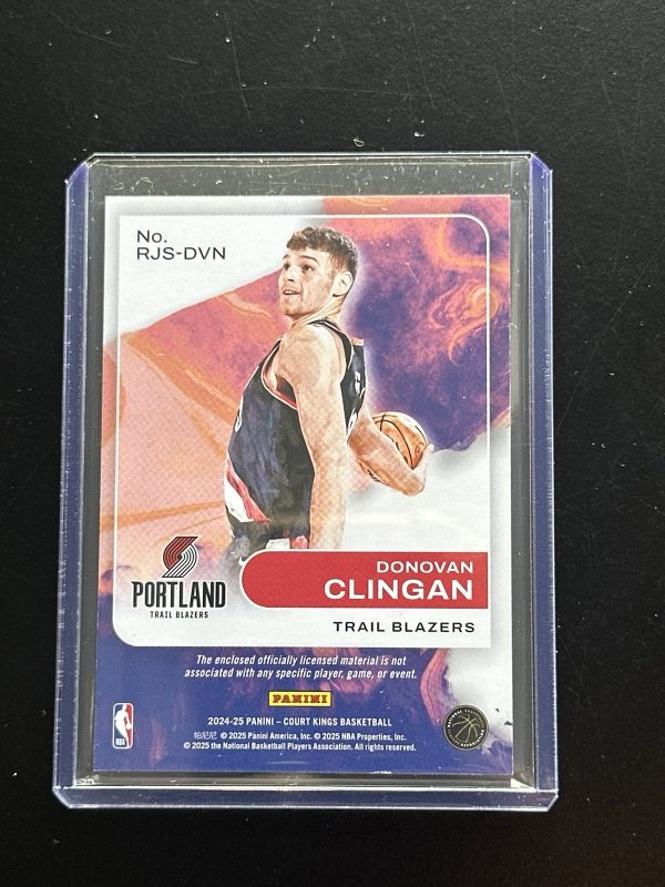 Donovan Clingan 2024-25 Panini Court Kings Rookie Swatches Patch RC #RJS-DVN - Image 2