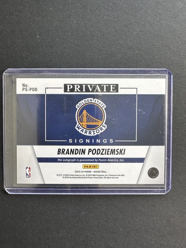 2023-24 Panini BRANDIN PODZIEMSKI Rookie Private Signings ON CARD AUTO RC SP NBA - Image 2