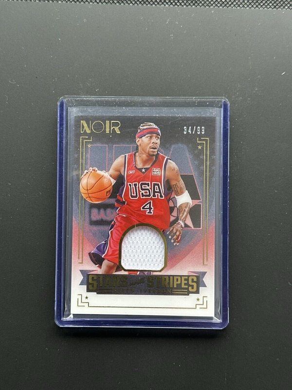 ALLEN IVERSON 2023-24 PANINI NOIR STARS AND STRIPES JERSEY USA 96/99