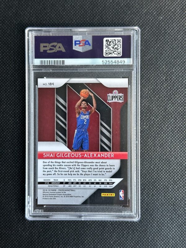 2018-19 Panini Prizm SHAI GILGEOUS-ALEXANDER RC ROOKIE PSA 10 GEM MINT - Image 2