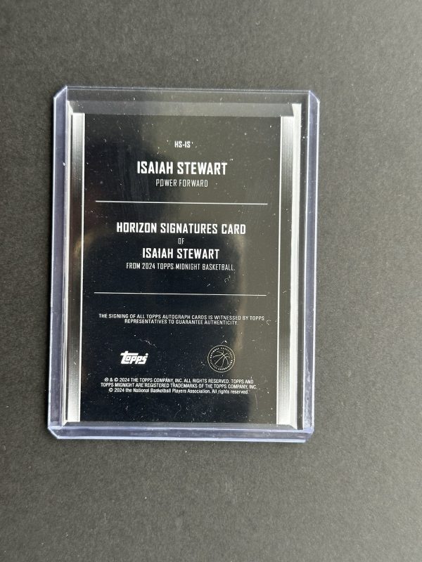 Isaiah Stewart, Auto #/199 Twilight Horizon Parallel, 2024 Topps Midnight #HS-IS - Image 2