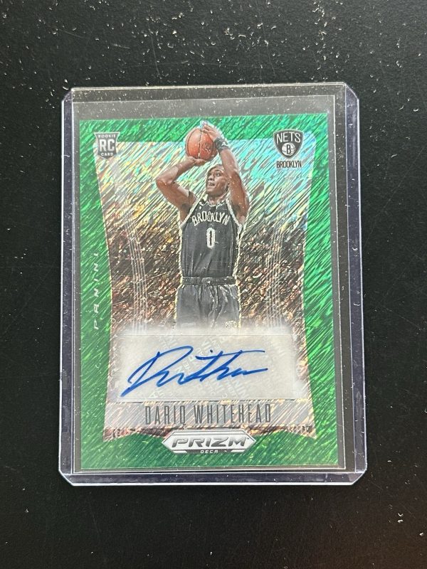 2023-24 Panini Prizm Deca Dariq Whitehead RC Auto Green Shimmer FOTL /25