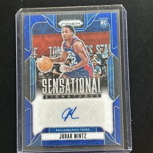 JUDAH MINTZ 2024-25 PANINI PRIZM SENSATIONAL BLUE ROOKIE RC AUTO /49 Q3888