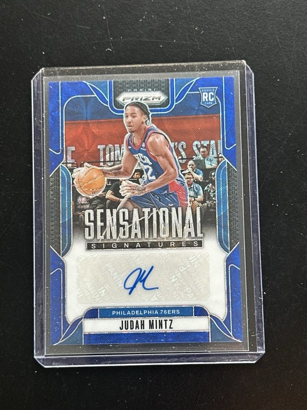 JUDAH MINTZ 2024-25 PANINI PRIZM SENSATIONAL BLUE ROOKIE RC AUTO /49 Q3888