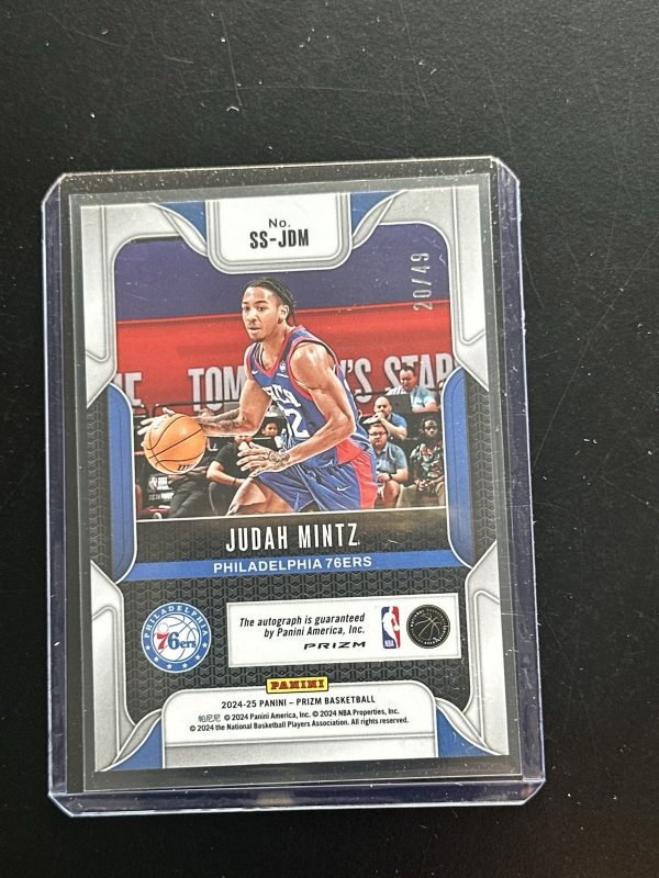 JUDAH MINTZ 2024-25 PANINI PRIZM SENSATIONAL BLUE ROOKIE RC AUTO /49 Q3888 - Image 2