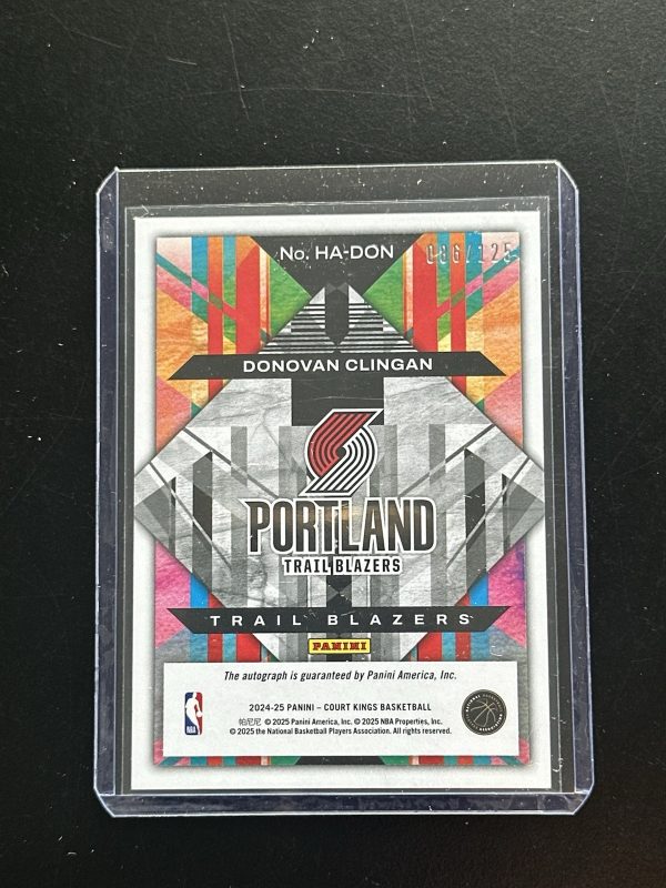 2024-25 Court Kings Heir Apparent DONOVAN CLINGAN AUTO /125 #HA-DON Blazers - Image 2