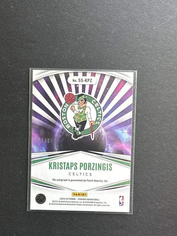 2023-24 Panini Phoenix Kristaps Porzingis Stellar Auto Yellow /35 - Image 2