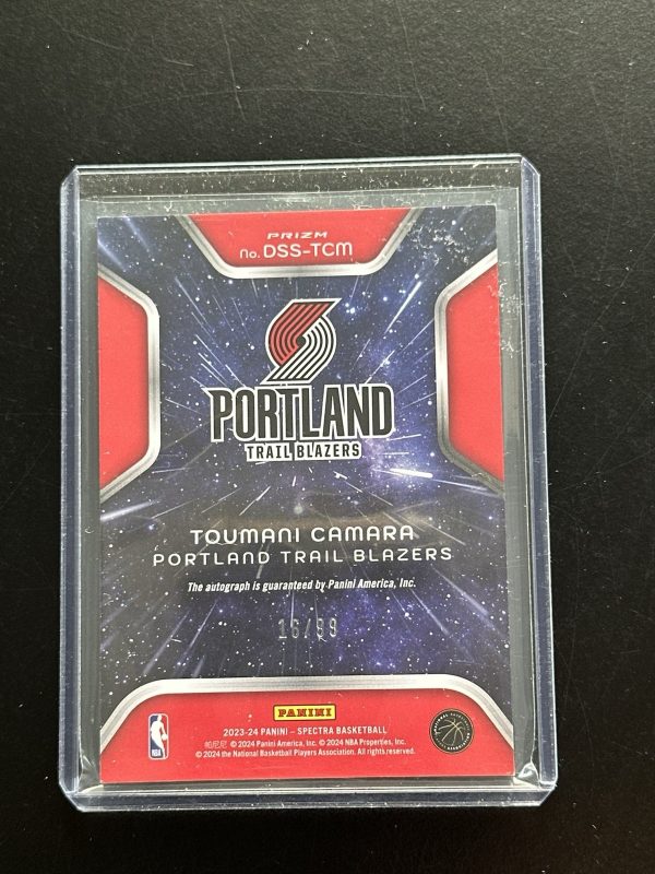 2023-24 TOUMANI CAMARA /99 AUTO PANINI SPECTRA DEEP SPACE ROOKIE RC AUTOGRAPHS - Image 2