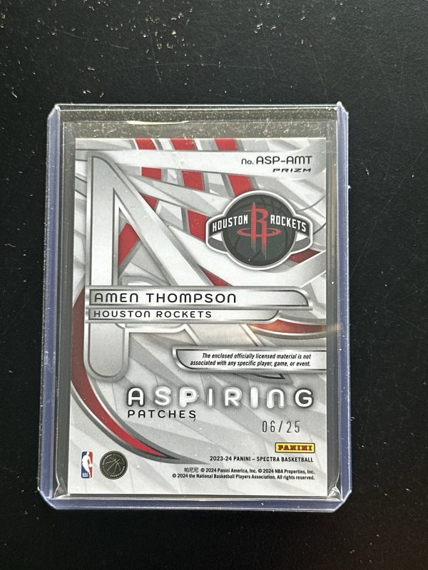 2023-24 Spectra Basketball Aspiring Patches Meta Amen Thompson #/25 rookie - Image 2