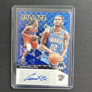 CASON WALLACE 2023-24 Panini Mosaic Cason Wallace Blue Mosaic Rookie Auto /49￼