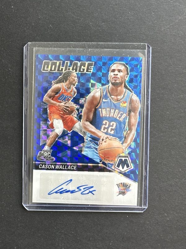 CASON WALLACE 2023-24 Panini Mosaic Cason Wallace Blue Mosaic Rookie Auto /49￼