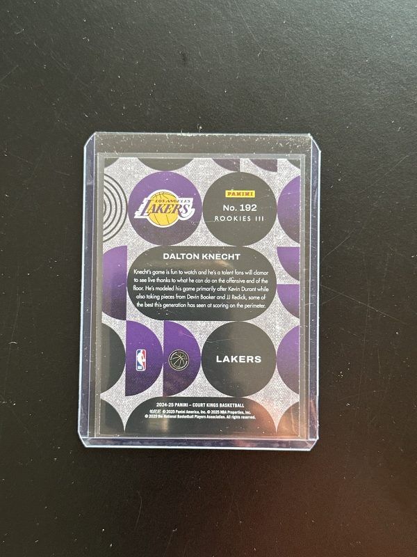Dalton Knecht 2024-25 Panini Court Kings Silver Rookies III RC Lakers #192 -6.11 - Image 2