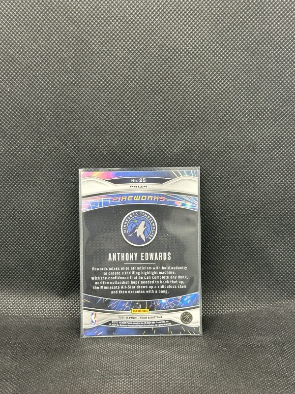 2024-25 Panini Prizm Anthony Edwards #25 Fireworks - Image 2