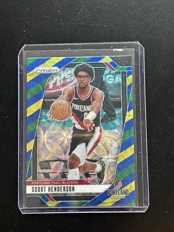 Scoot Henderson 2024-25 Panini Prizm Choice Green Yellow Blue Trailblazers #94