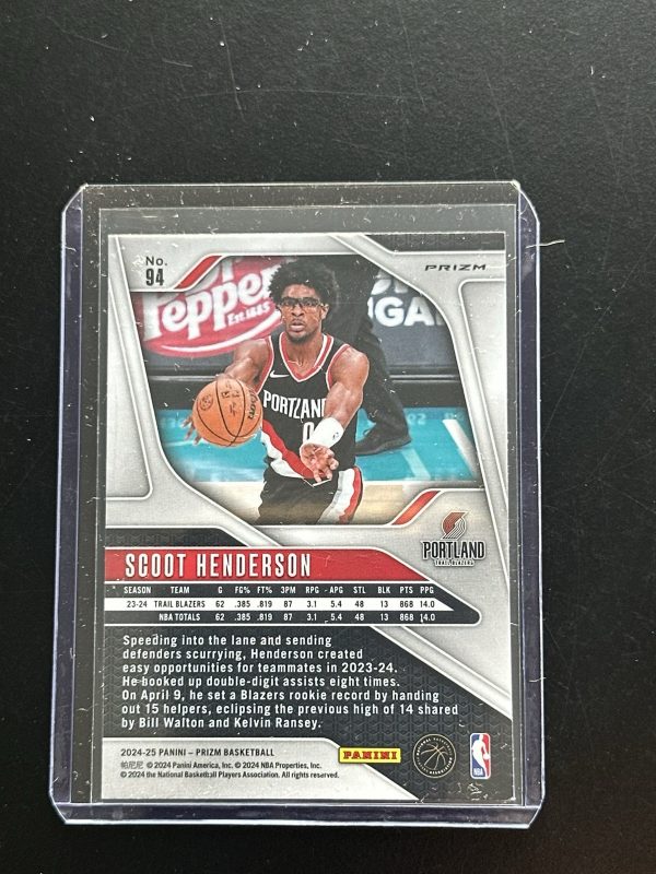 Scoot Henderson 2024-25 Panini Prizm Choice Green Yellow Blue Trailblazers #94 - Image 2
