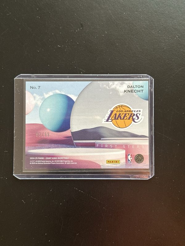 Dalton Knecht RC */99 2024-25 Panini Court Kings First Steps Purple #7 Lakers - Image 2