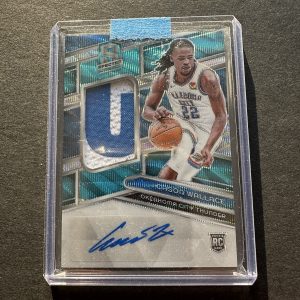 2023-24 Spectra Cason Wallace #227 RC Rookie Patch Auto RPA Blue Wave /20