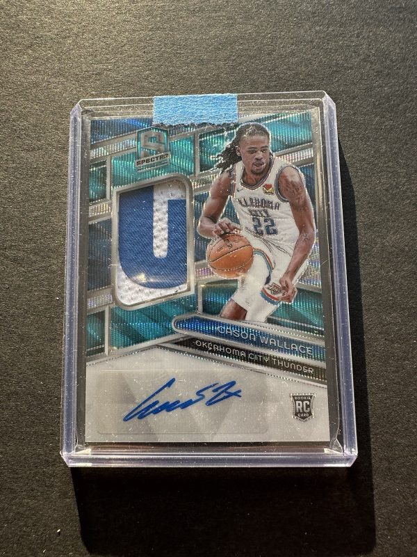 2023-24 Spectra Cason Wallace #227 RC Rookie Patch Auto RPA Blue Wave /20