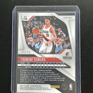 2024-25 Panini Prizm Toumani Camara Red Power Prizm /75 #215 color match!!