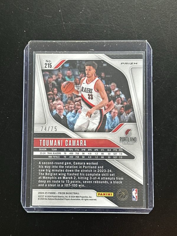 2024-25 Panini Prizm Toumani Camara Red Power Prizm /75 #215 color match!!
